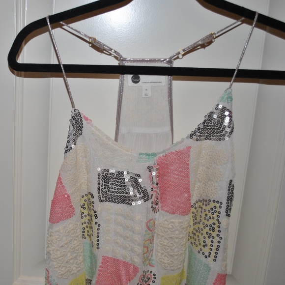 Anthropologie Sequin Cami Multi-Color Size M - Picture 1 of 5